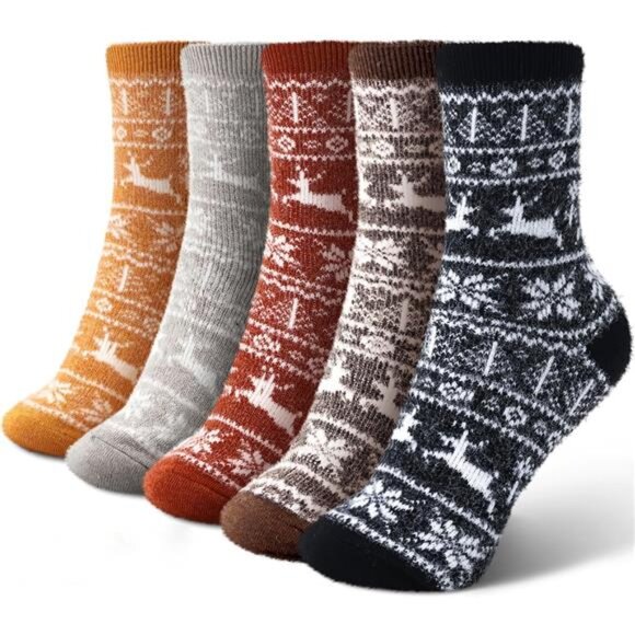 New 5 Pairs Fuzzy Soft Cozy Comfortable Socks for Women, Casual Sleep Comfy Sock - Picture 1 of 6